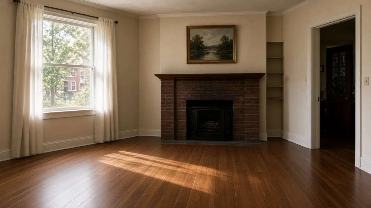 The same Northeast Philadelphia living room after the estate cleanout